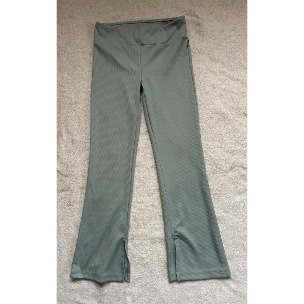 Converse mint green ribbed flare leggings kids sz M #activewear #converse